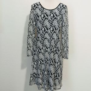 Salon Studio Black Dress Off White Lace Size MP